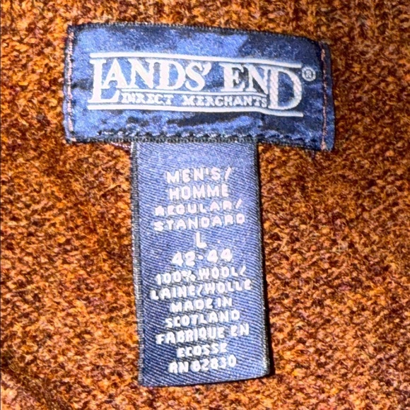 Lands’ End 100% Lambswool V Neck Sweater SZ Large - Picture 6 of 6